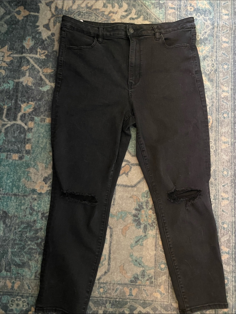 American Eagle Outfitters Jeans Womens 18S Black Super High Rise Stretch Jegging
